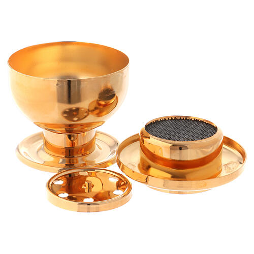 Gold plated incense burner for charcoal