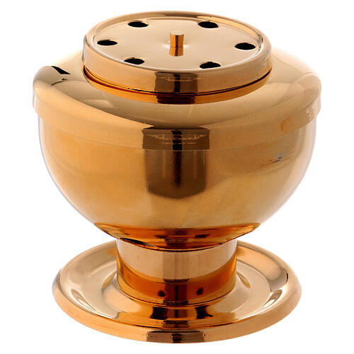 Gold plated incense burner for charcoal