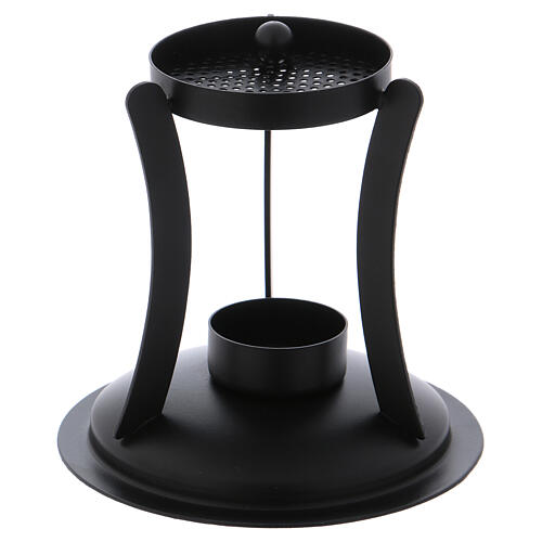 Incense burner in black brass removable net