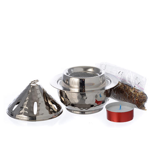 Incense burner in nickel plated brass