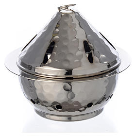 Incense burner in nickel plated brass