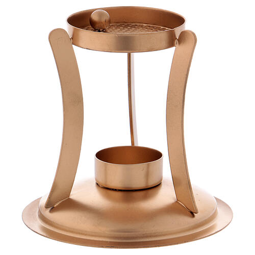 Incense burner matte gold plated brass