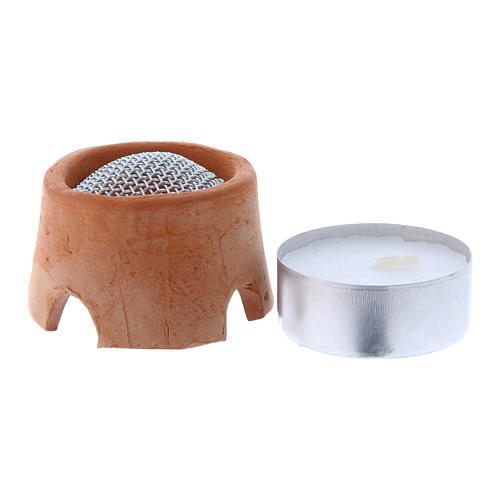 Incense burner with flame for lamp