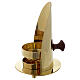 Incense burner with wooden knob in gilded brass