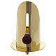 Incense burner with wooden knob in gilded brass