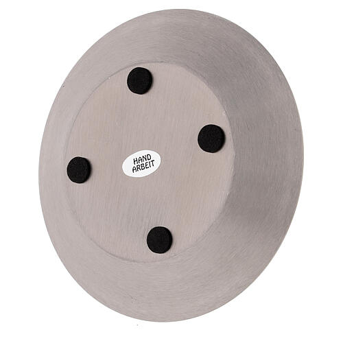 Round plate in matte steel diameter 9 cm