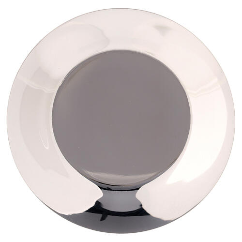 Round plate polished stainless steel 8 cm diameter