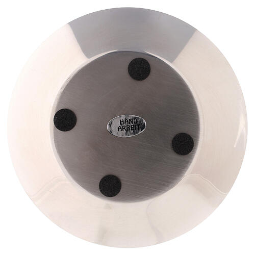 Round plate polished stainless steel 8 cm diameter