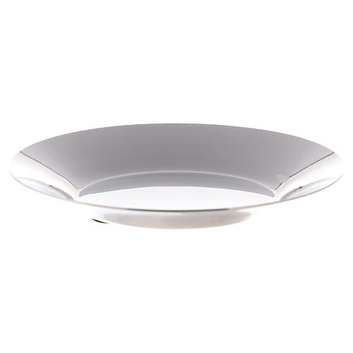 Round plate polished stainless steel 8 cm diameter