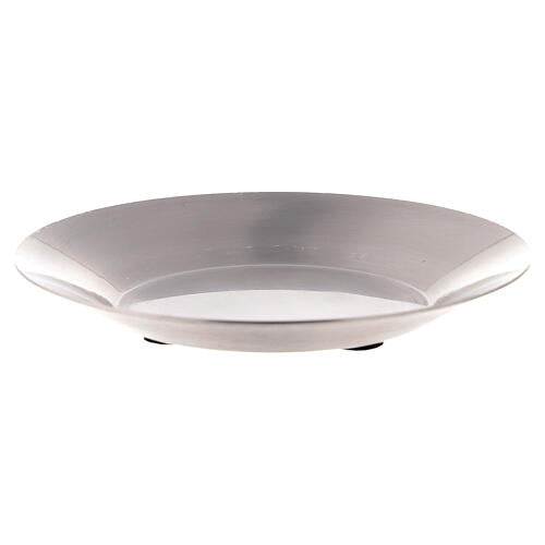 Silver plated saucer in matte steel d. 8 cm