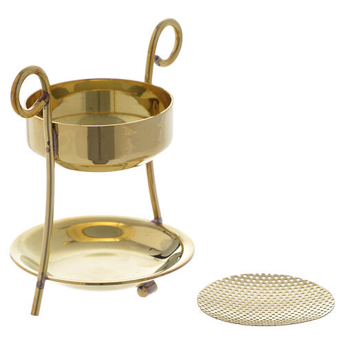 Simple golden brass incense burner