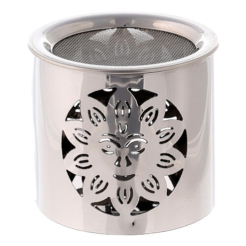 Steel silver-plated incense burner height 6 or 8 cm high