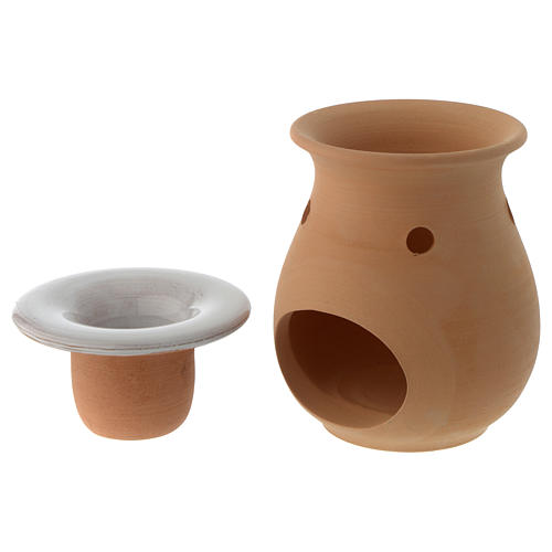 Terracotta essential oil burner, 5"