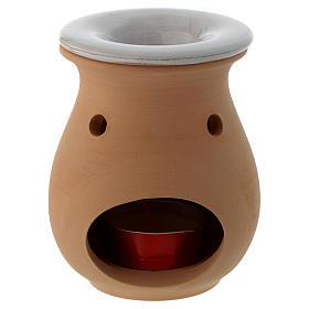 Terracotta essential oil burner, 5"