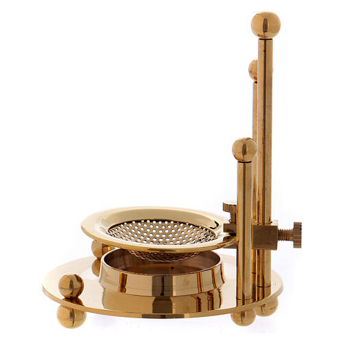 Two-level incense burner in gold plated polish brass