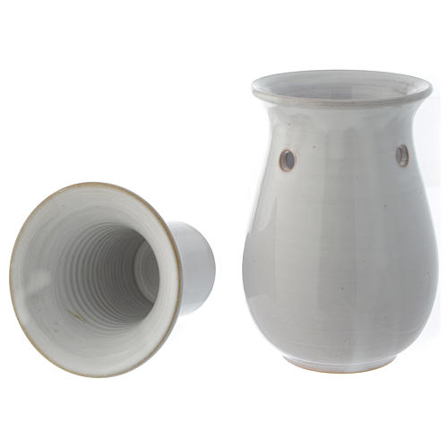 White ceramic essential oil burner, 7"